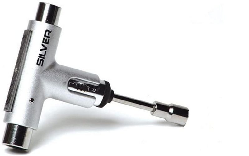 Silver Premium All-in-One Multi Function Ratchet Skate Tool